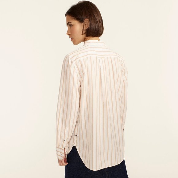J. Crew NWT Camel Stripe Classic-fit Shirt size 8 - Picture 4 of 9